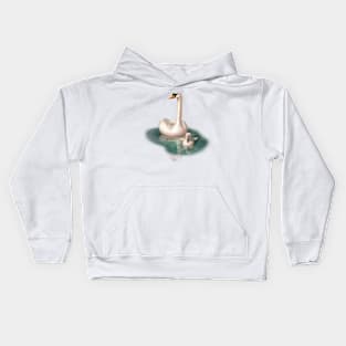 Beautiful Swan and Baby Kids Hoodie